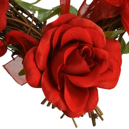 16" Valentine Heart Rose Wreath {4}