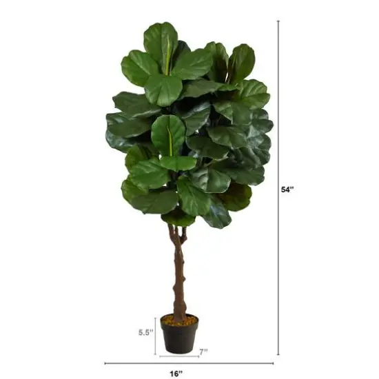 4.5ft. Potted UV Resistant Fiddle Leaf Fig Tree {3}