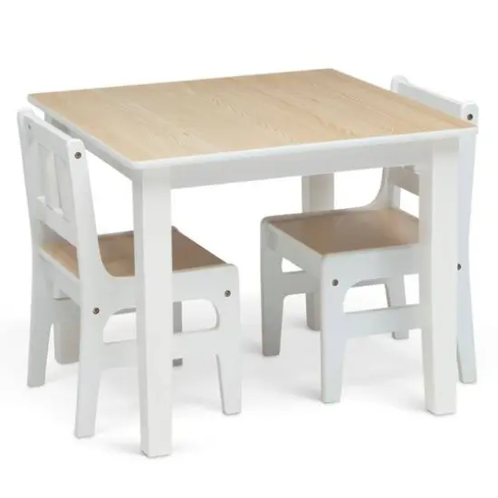 Children's White Table & 2 Chair Set {3}