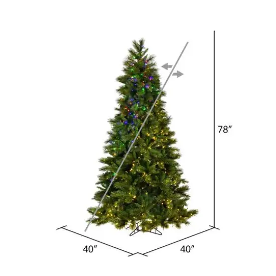 6.5ft. Pre-Lit Brighton Pine Artificial Christmas Tree, Color Changing LED Lights {9}