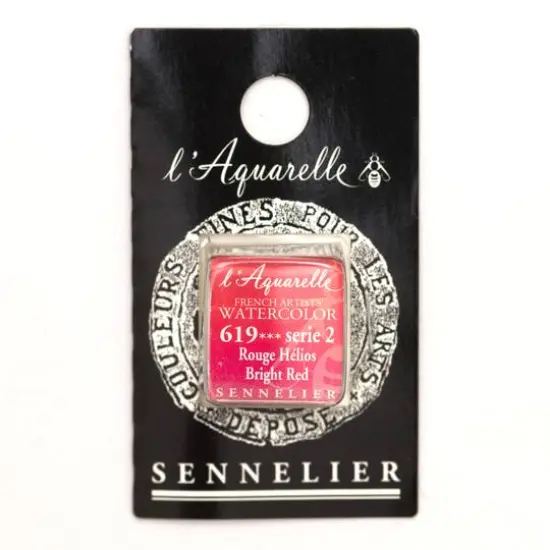 Sennelier French Artists' Watercolor Paint, Half Pan 619 Bright Red {1}