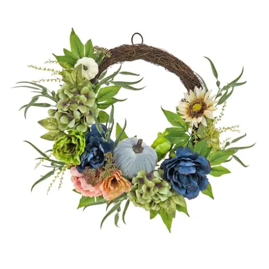 24'' Floral Decorated Harvest Wreath {1}