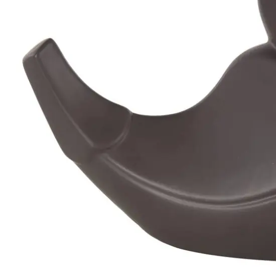 19" Black Slanted Ceramic Leaf Vase {6}