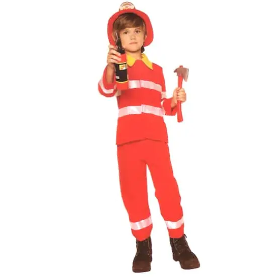 Medium Red Firefighter Child Costume {1}