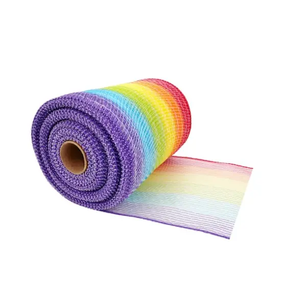 5.5" x 15yd. Rainbow Mesh Ribbon by Celebrate It&reg; {4}