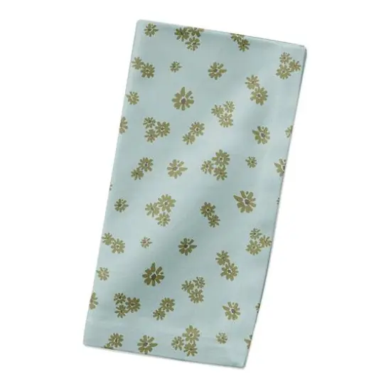 Daisy Pattern Cotton Twill Napkin Green {3}