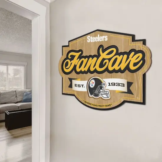 NFL Fan Cave Sign Pittsburgh Steelers {4}