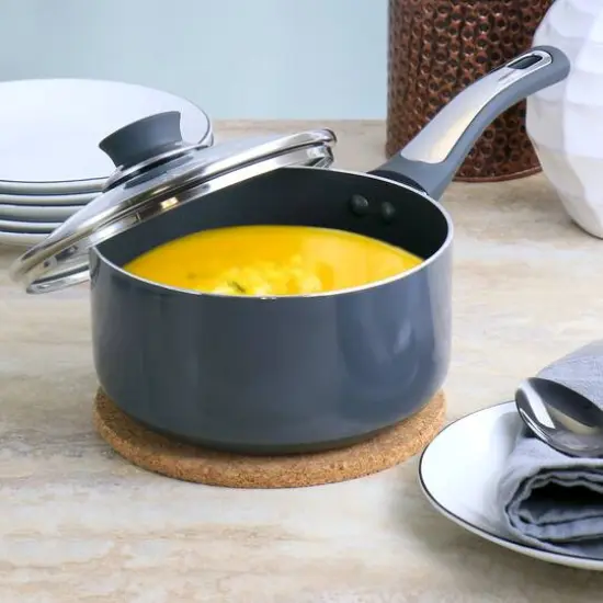 Oster Legacy 2.5qt. Gray Aluminum Nonstick Saucepan {3}