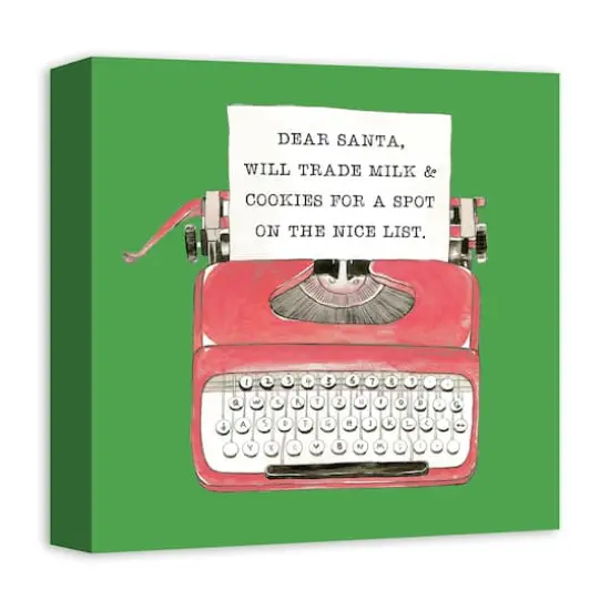 Christmas Typewriter Canvas Wall Art {3}