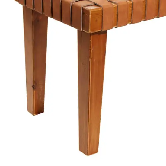 Brown Wood Rustic Bench {6}