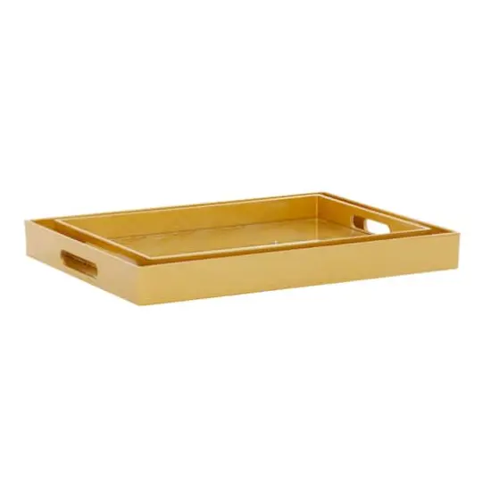 CosmoLiving by Cosmopolitan Gold Plastic Glam Tray Set {5}