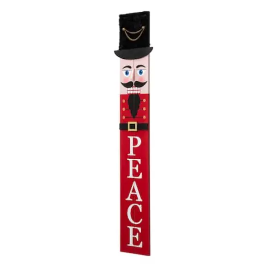 Glitzhome&reg; 42" Nutcracker Wooden Porch Sign {5}