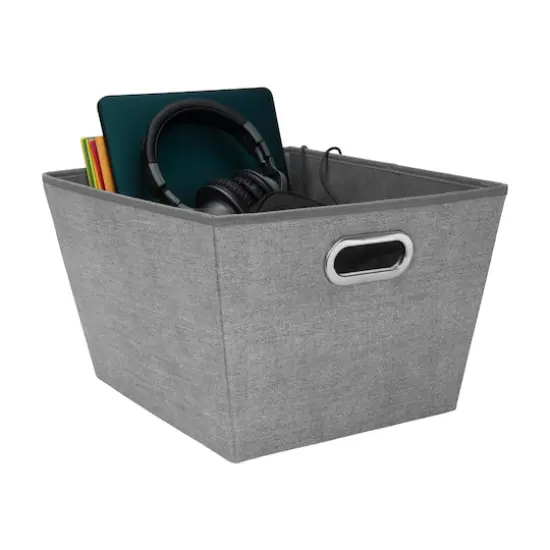 Simplify Large Heather Gray Grommet Storage Bin {2}