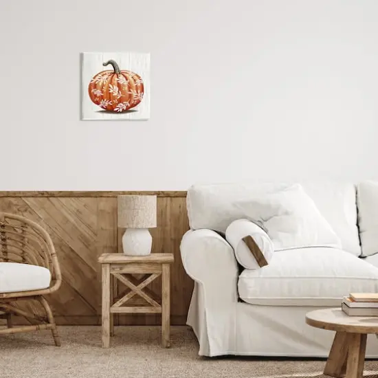 Stupell Industries Orange Fall Botanical Pumpkin Wall Plaque Art {3}