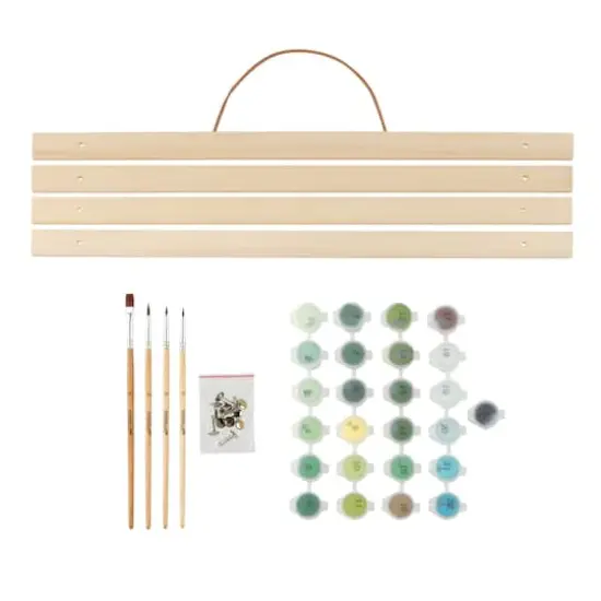 16" x 20" Water Lily Pond Paint-by-Number Kit with Wood Display Hanger by Artist's Loft&reg; {3}