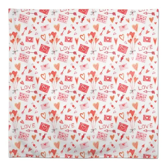 58" Valentine's Balloon Note And Pattern Tablecloth {1}