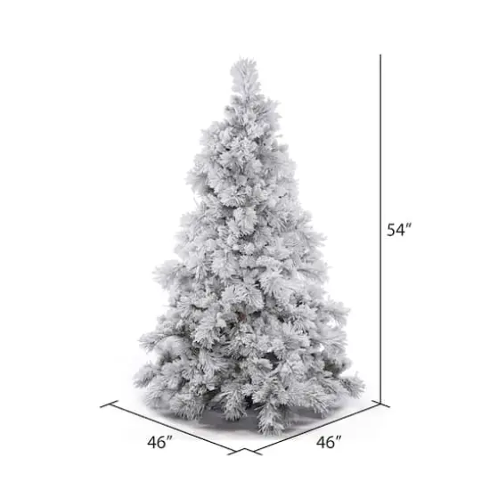 4.5ft. Unlit Flocked Alberta Pine with Pinecones Artificial Christmas Tree  {4}