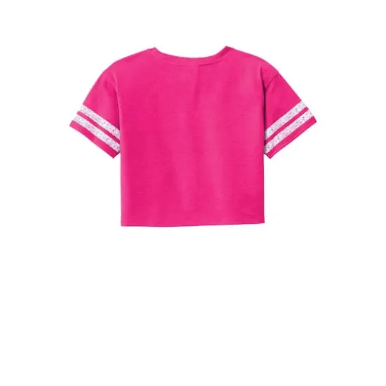 District® Women's Scorecard Crop T-Shirt Heathered Dark Fuchsia/White {5}