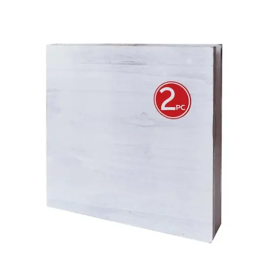 10" x 10" Whitewashed Wood Square Plaques by Make Market&reg;, 2ct. {4}