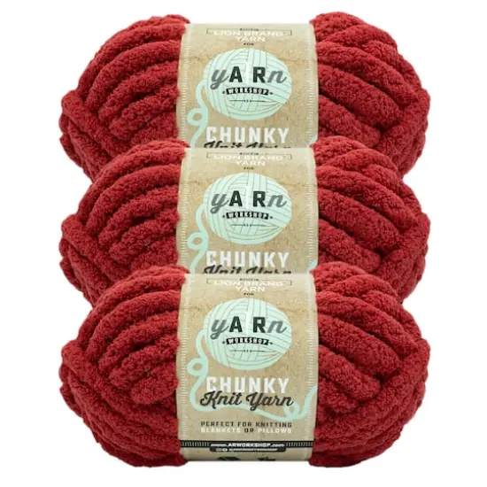 3 Pack Lion Brand&reg; Yarn Workshop Chunky Knit Yarn Sangria {1}