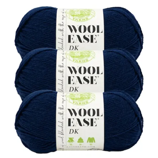 3 Pack Lion Brand&reg; Wool-Ease&reg; DK Yarn Navy {1}