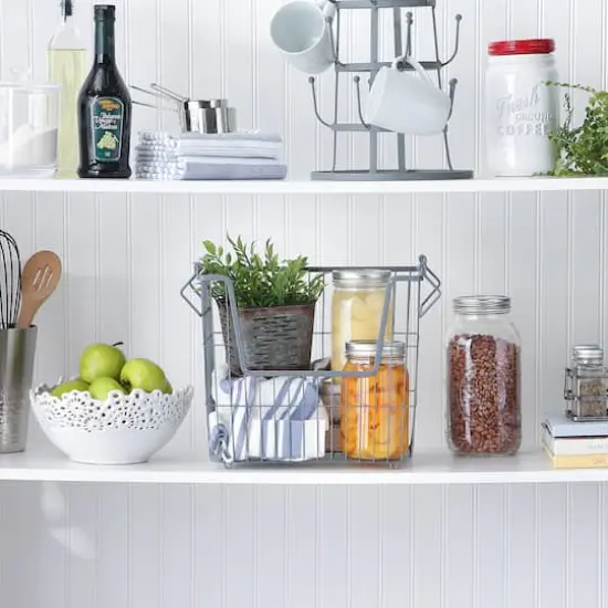 DII&reg; Large Rectangle Metal Basket Cool Gray {6}