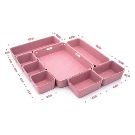 Welaxy Felt 8 Piece Drawer Organizer Tray Set Dusty Rose {8}