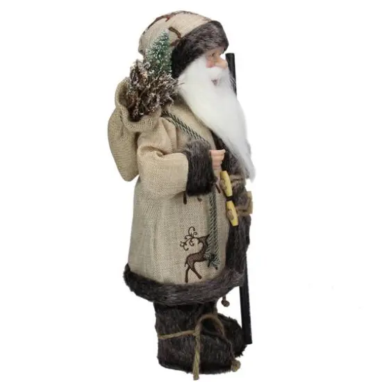 16.5" Country Rustic Santa Claus Carrying Sled & Sack of Gifts {10}