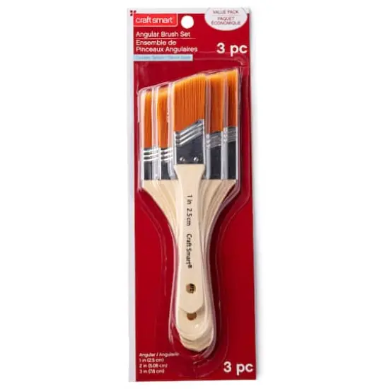 Gold Taklon Large Area Angular Brush Pack by Craft Smart&reg; {4}
