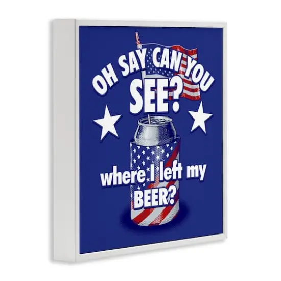 Stupell Industries Funny Patriotic Beer Framed Giclee Art White {4}