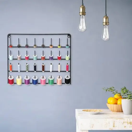 NEX&trade; Black 32-Spool Wall-Mounted Sewing Thread Rack, 2ct. {5}