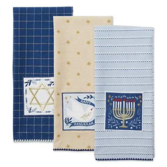 DII&reg; Assorted Hanukkah Embellished Dishtowel Set {4}