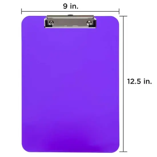 JAM Paper Letter Size Plastic Clipboards, 12ct. Purple {6}