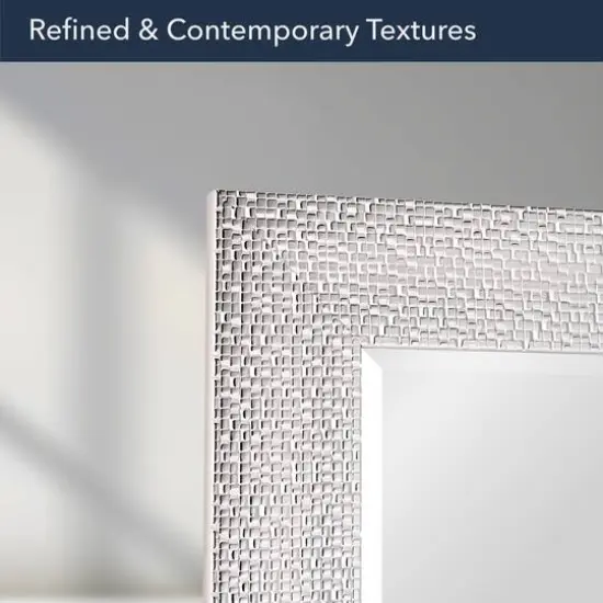 Head West 29" Chrome & White Tile Textured Frame Vanity Mirror {7}