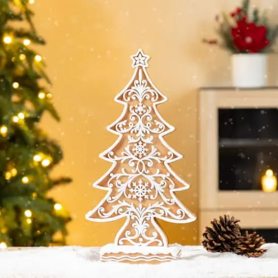 Glitzhome&reg; 14.5" Resin Christmas Tree Table Decor {4}
