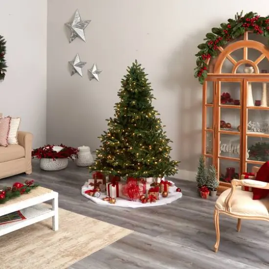 6ft. Pre-Lit South Carolina Spruce Artificial Christmas Tree, Clear Lights {7}