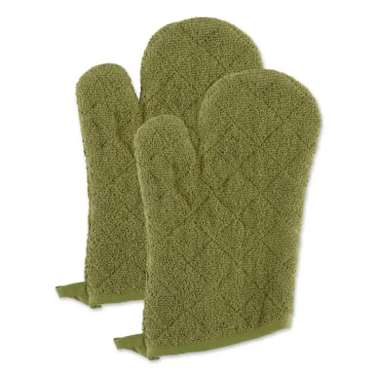 DII&reg; Terry Oven Mitts, 2ct. Antique Green {1}