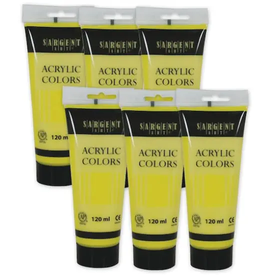 Sargent Art&reg; Acrylic Paint, 120 mL, 6ct. Lemon Yellow Cadmium {1}