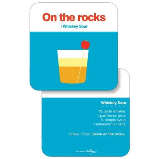 JAM Paper 4" On The Rocks Whiskey Sour Coasters, 60ct. {1}