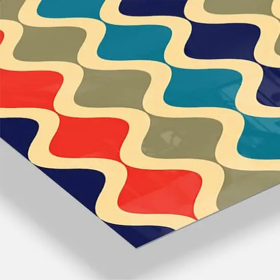 Designart Retro Ornamental Design VI Oversized Mid-Century Modern Multipanel Wall Clock {4}