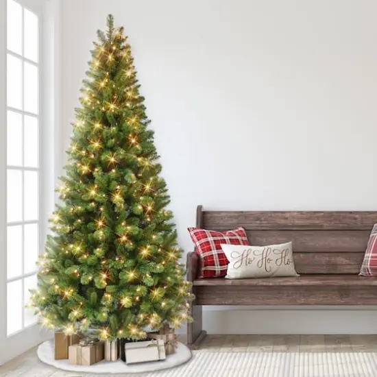 7.5ft. Pre-Lit Virginia Pine Artificial Christmas Tree, Clear Lights {4}