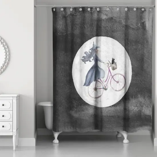Witch Bike Shower Curtain {3}