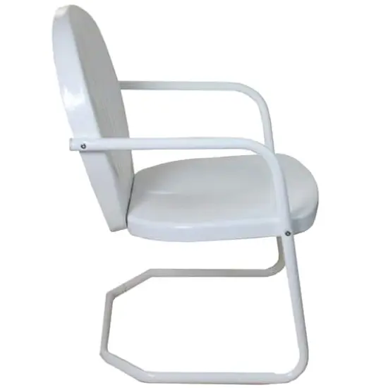34" Outdoor Retro Tulip Armchair White {6}