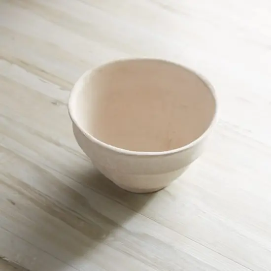 10" Beige Recycled Paper Chalk Bowl {4}