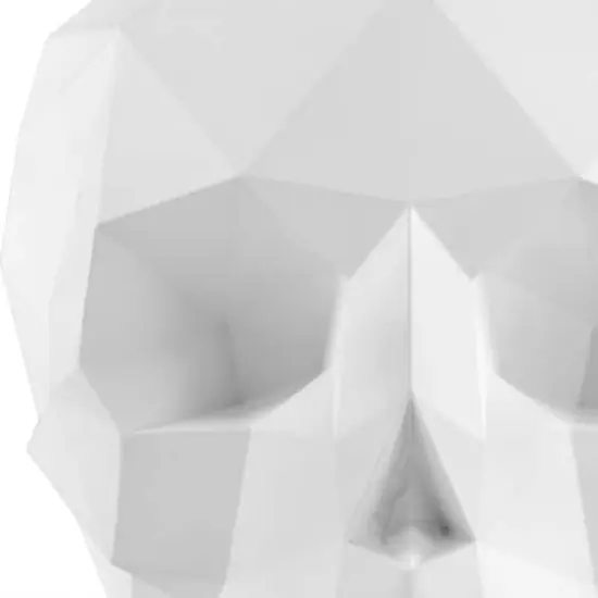 6" White Origami Skull Tabletop Figurine {4}