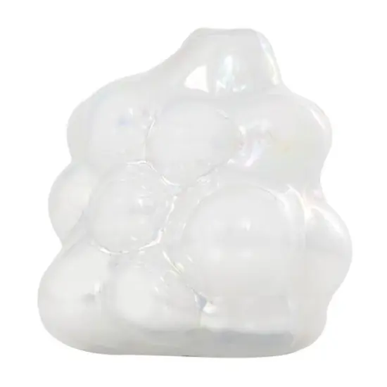 8" Clear Abstract Handmade Bubble Glass Vase {6}