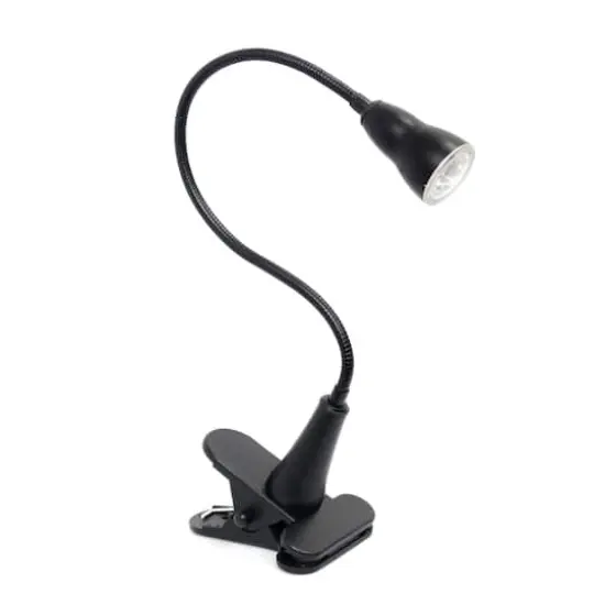 Simple Designs LED Gooseneck Clip Light Desk Lamp Black {1}
