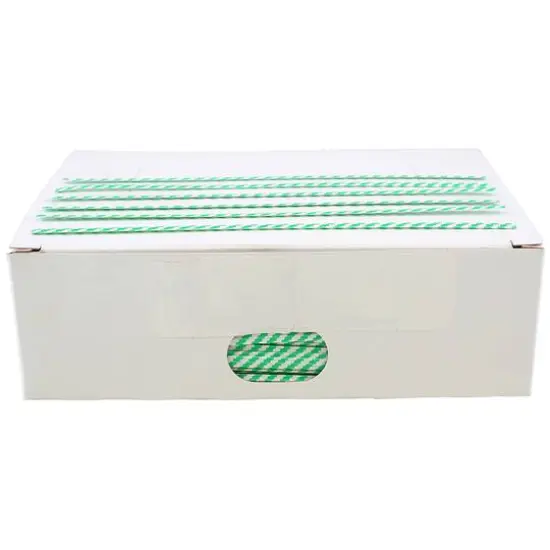 JAM Paper Home D&eacute;cor Trimmings 6" Paper Twist Ties, 2,000ct. Green/White {1}