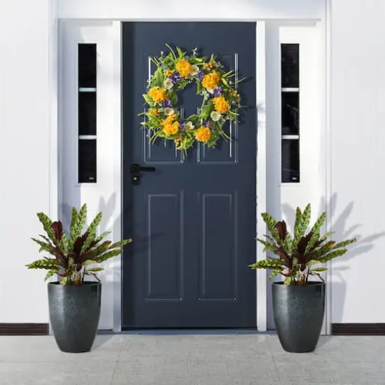 Glitzhome® 17" Eco-Friendly Oversized Faux Ceramic Tall Bowl Planters, 2ct. Black {4}