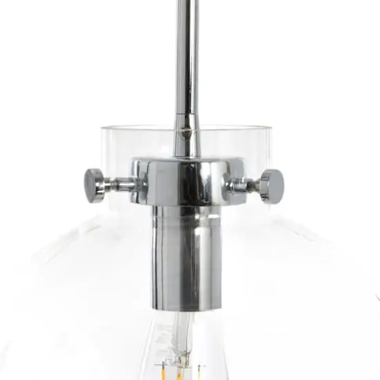 Hello Honey&reg; Robert Stevenson Lighting Marson 15" Clear Glass & Chrome Metal Ceiling Light {4}